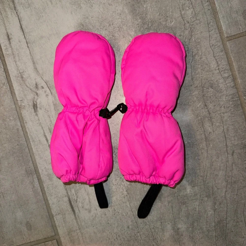 Kids Bright Pink Snow Mittens Warm Waterproof‎ Size 3XS 3TP